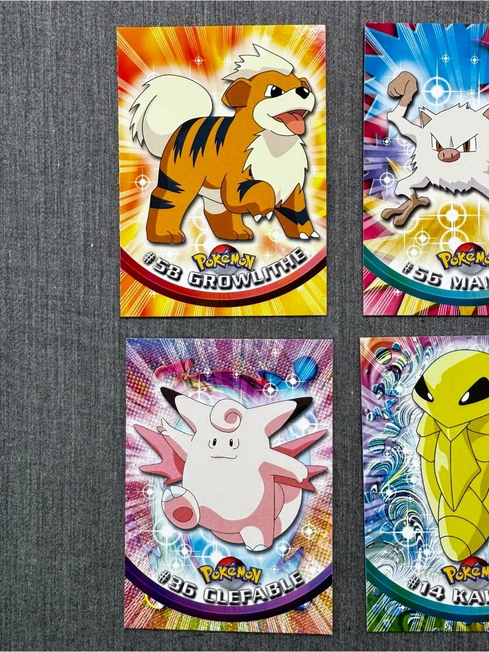 Vintage 1999 Topps Pokemon Card Lot 6 TV Animation Green Logo Non-Foil Clefable